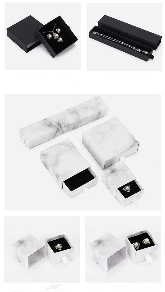 Caja Joyero de Lujo Negro con Cajón Deslizable Tamaño Pequeño - Image 7