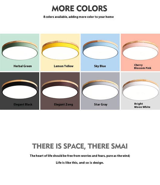 Lámpara de Techo LED Macaron Redonda para Dormitorio y Sala de Estar - Image 15