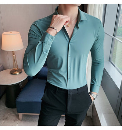Camisa Casual de Punto Sin Planchado con Caída Perfecta - Image 4
