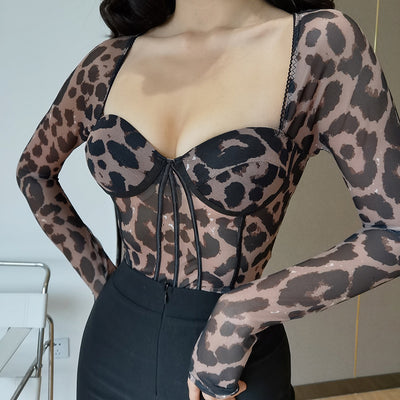 Blusa Estampado Leopardo Vintage de Una Pieza - Image 19