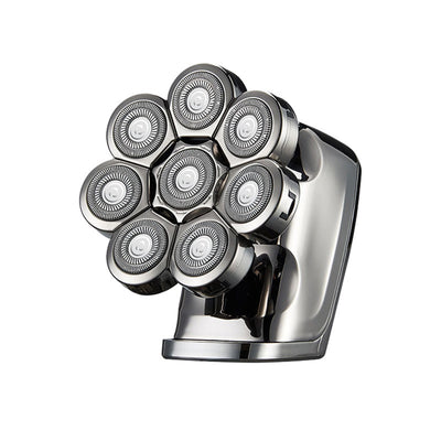 New digital electric shaver with eight rotary blades in a metallic silver finish, designed for a close shave. - Image 4
