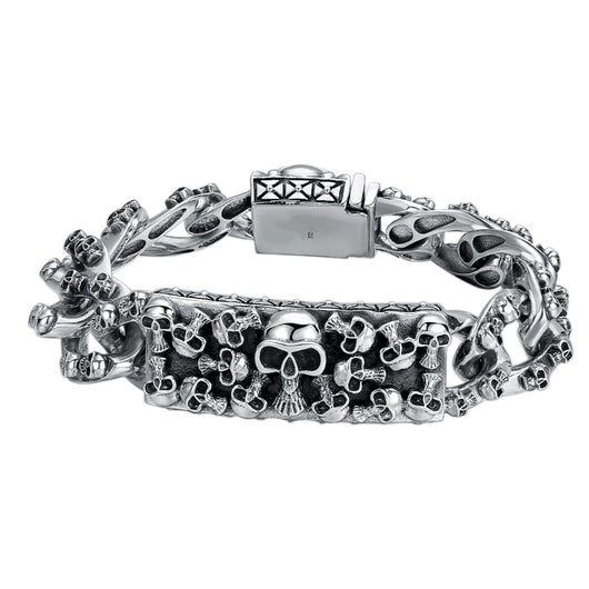 Pulsera de Plata S925 Estilo Hip Hop con Diseño de Vid Eterna y Nariz de Cerdo Personalizable para Hombre - Image 5