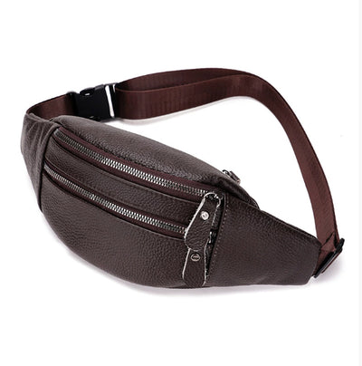 Riñonera Deportiva de Cuero Genuino para Hombre, Bolsa Invisible para Correr - Image 9