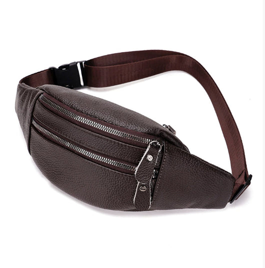 Riñonera Deportiva de Cuero Genuino para Hombre, Bolsa Invisible para Correr - Image 9