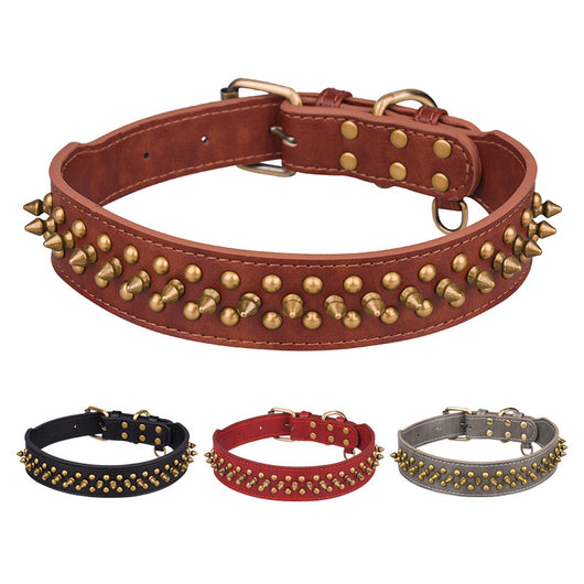 Collar de Cuero para Mascotas con Remaches - Tallas Mediana y Grande - Image 3