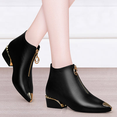 Botas Cortas Acolchadas para Mujer con Tacón Grueso - Image 2