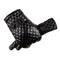 Guantes de Cuero PU para Hombre con Bordado de Enrejado