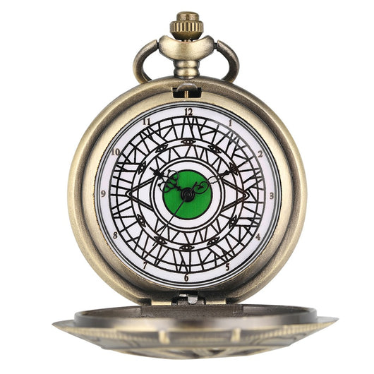 Reloj de Bolsillo Vintage Hueco con Temática de Motocicleta y Ojo Antiguo - Image 9