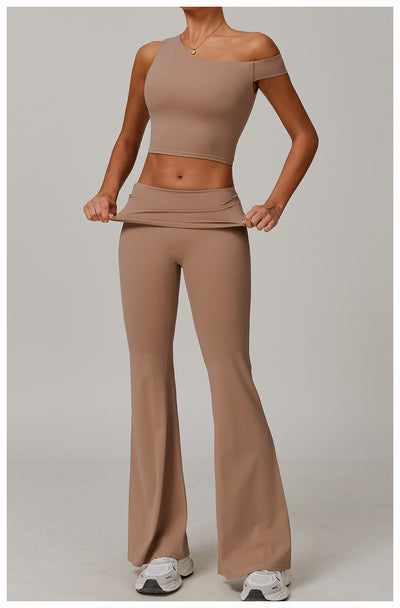 Pantalones Yoga Cintura Alta Plegables para Mujer - Image 33