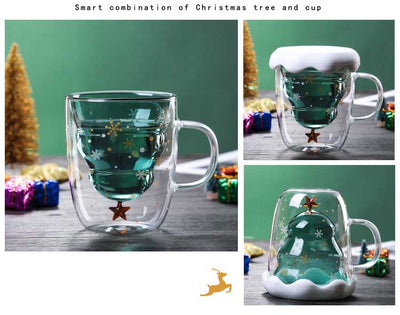 Taza de Café Navideña de Vidrio Resistente al Calor con Tapa y Asa - Image 17