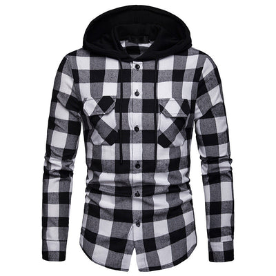 Sudadera Casual a Cuadros con Capucha y Mangas Largas para Primavera y Otoño - Image 5