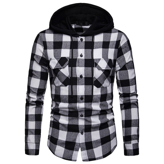 Sudadera Casual a Cuadros con Capucha y Mangas Largas para Primavera y Otoño - Image 5