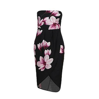 Vestido Largo Irregular para Dama con Encaje Estampado - Image 3
