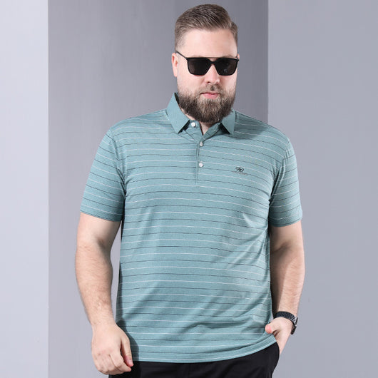 Camiseta de Manga Corta para Hombre Talla Grande con Brillantes Decorativos - Image 12