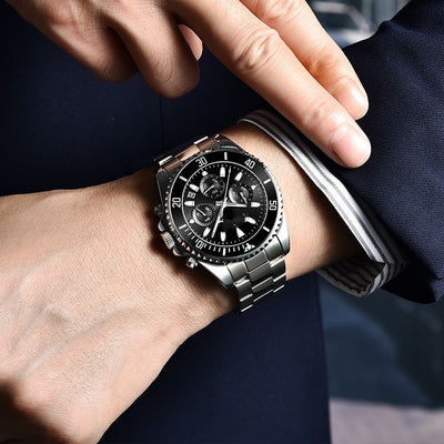 Reloj Deportivo de Acero Inoxidable con Luz Nocturna y Resistencia al Agua - Image 10