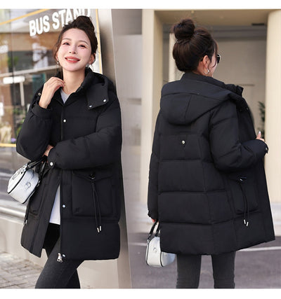 Abrigo de Invierno Coreano para Mujer - Algodón Grueso Largo - Image 22