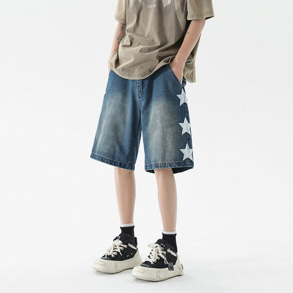 Jeans Vintage para Hombre con Parches de Estrella