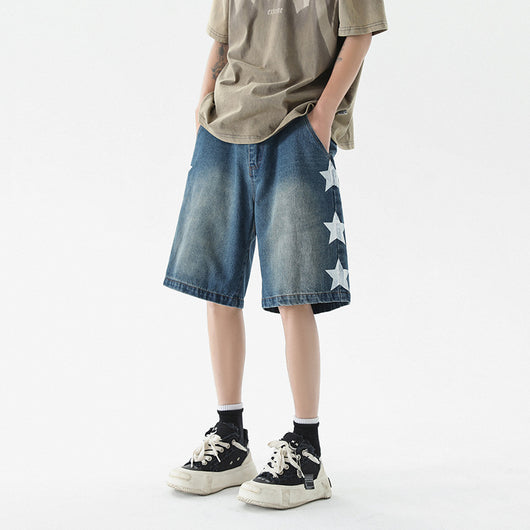 Jeans Vintage para Hombre con Parches de Estrella