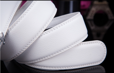 Cinturón de Cuero para Hombre con Hebilla Automática Aleación Blanco - Image 6