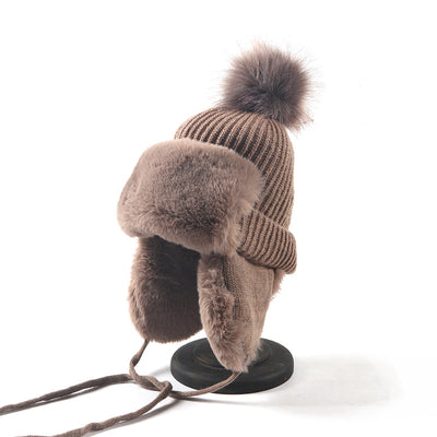 Gorro de Lana Tejido Invierno para Mujer - Estilo Lei Feng - Image 4