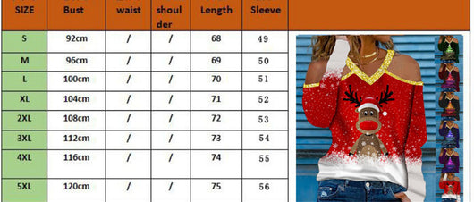 Blusa Navideña Cuello V Manga Larga para Mujer - Image 9
