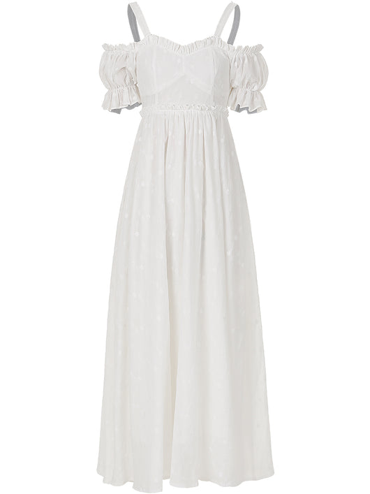 Vestido Falda Blanca con Bordado Floral Campánula - Image 12
