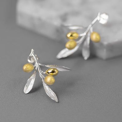Aretes de Plata Esterlina Rama de Olivo Natural - Elegancia y Significado - Image 10