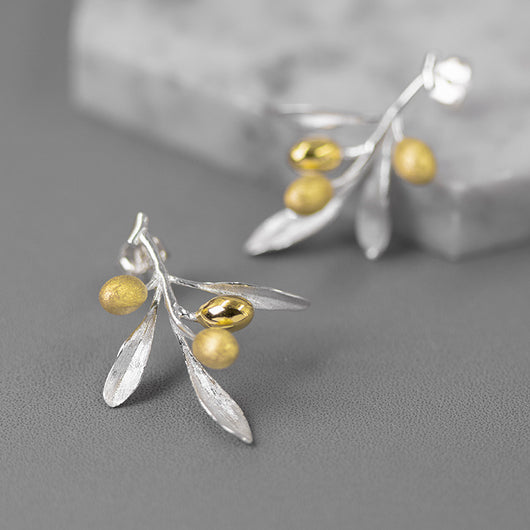 Aretes de Plata Esterlina Rama de Olivo Natural - Elegancia y Significado - Image 10