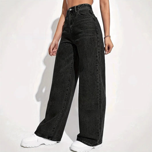 Jeans Sueltos Desteñidos Estilo Retro Casual Versátil - Image 4