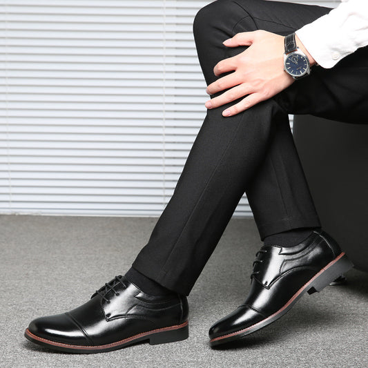 Zapatos de Cuero Talla Grande para Hombre - Estilo Business Casual con Cordones - Image 2