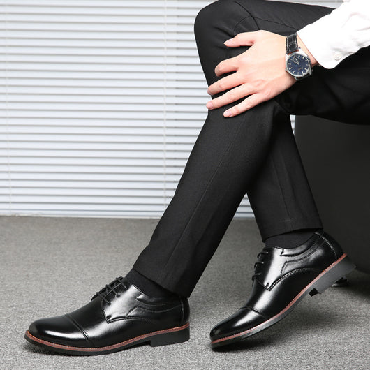 Zapatos de Cuero Talla Grande para Hombre - Estilo Business Casual con Cordones - Image 2