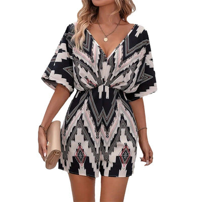 Jumpsuit Estampado Cuello V Manga Suelta y Cómoda - Image 5