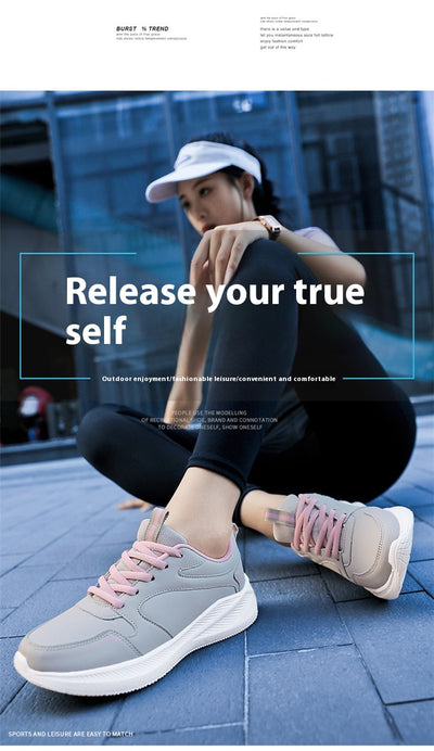 Tenis Casual Impermeables de Cuero con Suela Suave para Mujer - Image 11