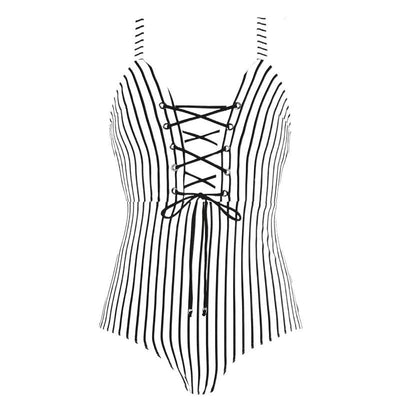 Traje de baño enterizo de color liso para mujer - Image 6