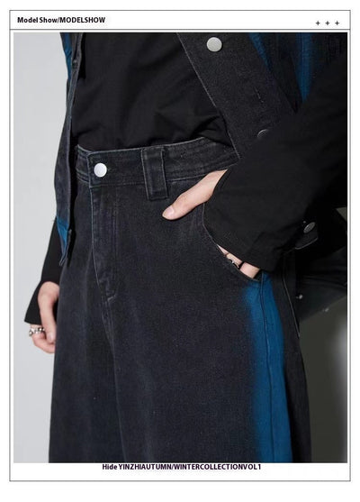 Conjunto Denim Degradado Distressed con Chaleco Spray Color - Image 10
