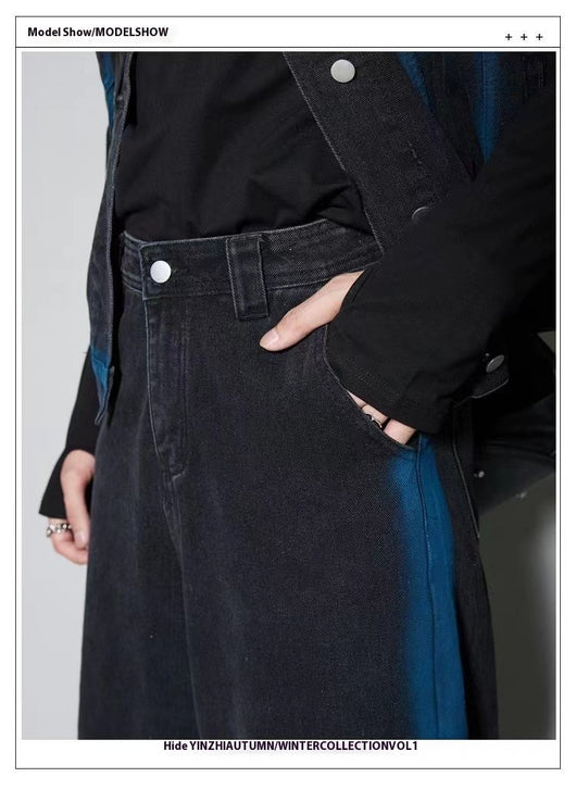 Conjunto Denim Degradado Distressed con Chaleco Spray Color - Image 10