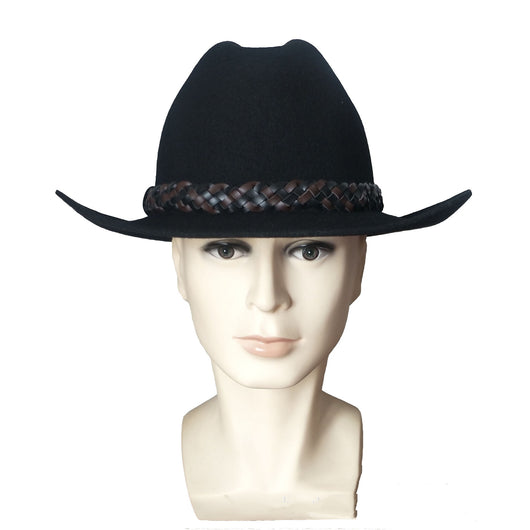 Sombrero Vaquero Occidental de Fieltro Lana - Gorro Jazz Elegante