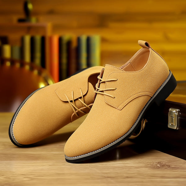 Zapatos Casuales de Cuero para Hombre Talla Grande - Gamuza Premium