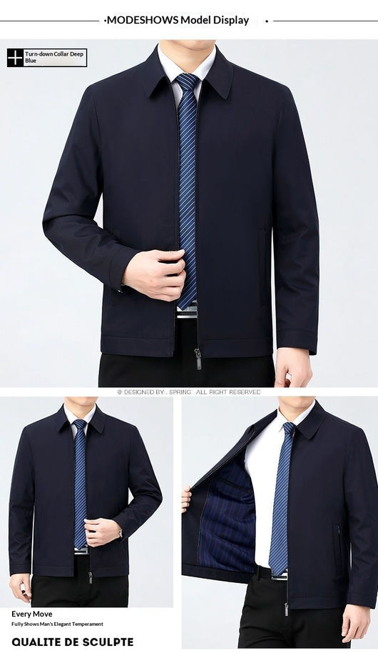 Chaqueta de Cuello Alto Sin Planchado para Hombre - Image 15