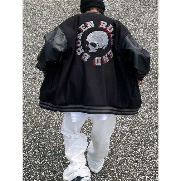 Chaqueta de Béisbol Calavera y Espadas para Hombre