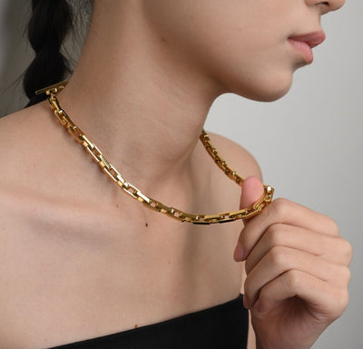 Pulseras y Collares de Acero 316L con Diseño Cuadrado para Hombre y Mujer - Image 12