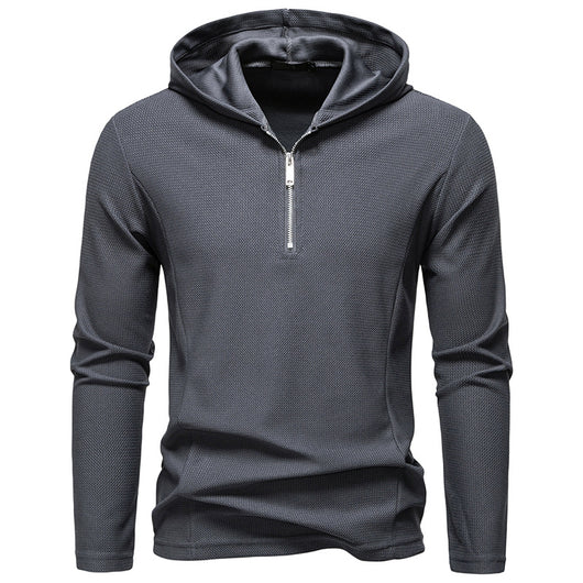 Sudadera Casual con Cierre Medio y Capucha - Manga Larga Colores Sólidos - Image 7