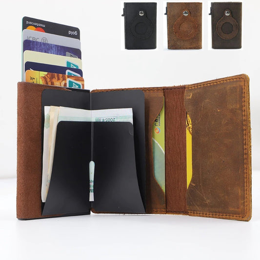Billetera Minimalista de Cuero Premium para Hombre con Soporte AirTag y Protección RFID - Image 2