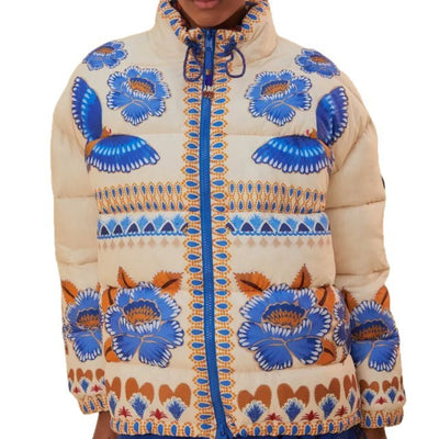 Chaqueta Acolchada de Algodón con Estampado Geométrico para Mujer - Image 5