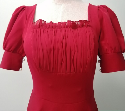 Vestido Largo Rojo de Novia para Verano - Image 8
