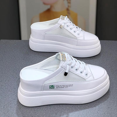Zapatos Blancos Plataforma Mesh Ligeros y Cómodos sin Tacón - Image 3