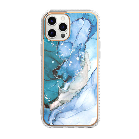 Funda Transparente para Celular con Patrón Mármol Mosaico y Flores - Image 3