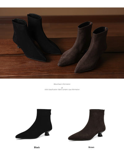 Botas Tobilleras de Gamuza Ante con Punta Fina para Mujer - Image 23