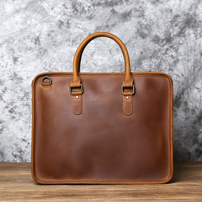 Bolso de Cuero Crazy Horse Hecho a Mano para Hombre - Estilo Vintage Casual - Image 3