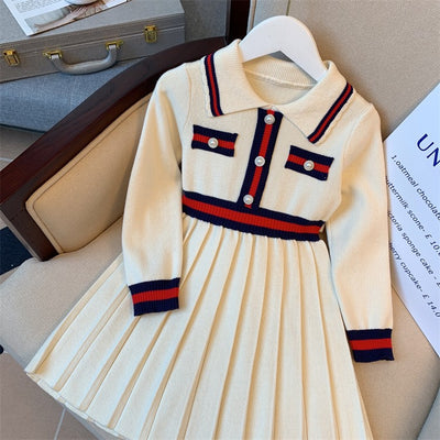 Vestido Tejido Preppy Otoñal para Niñas - Image 18